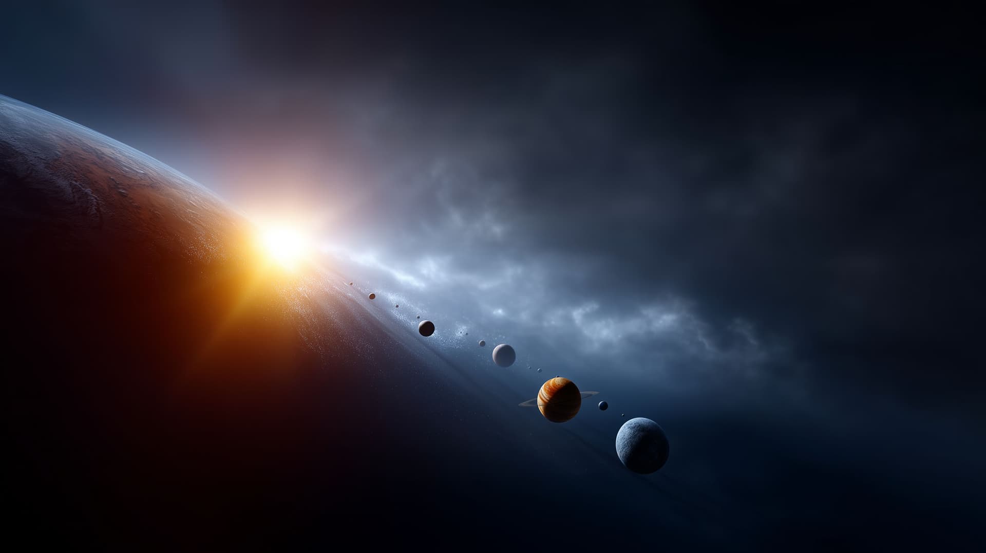 Six planets arc across the twilight sky in a rare planetary parade