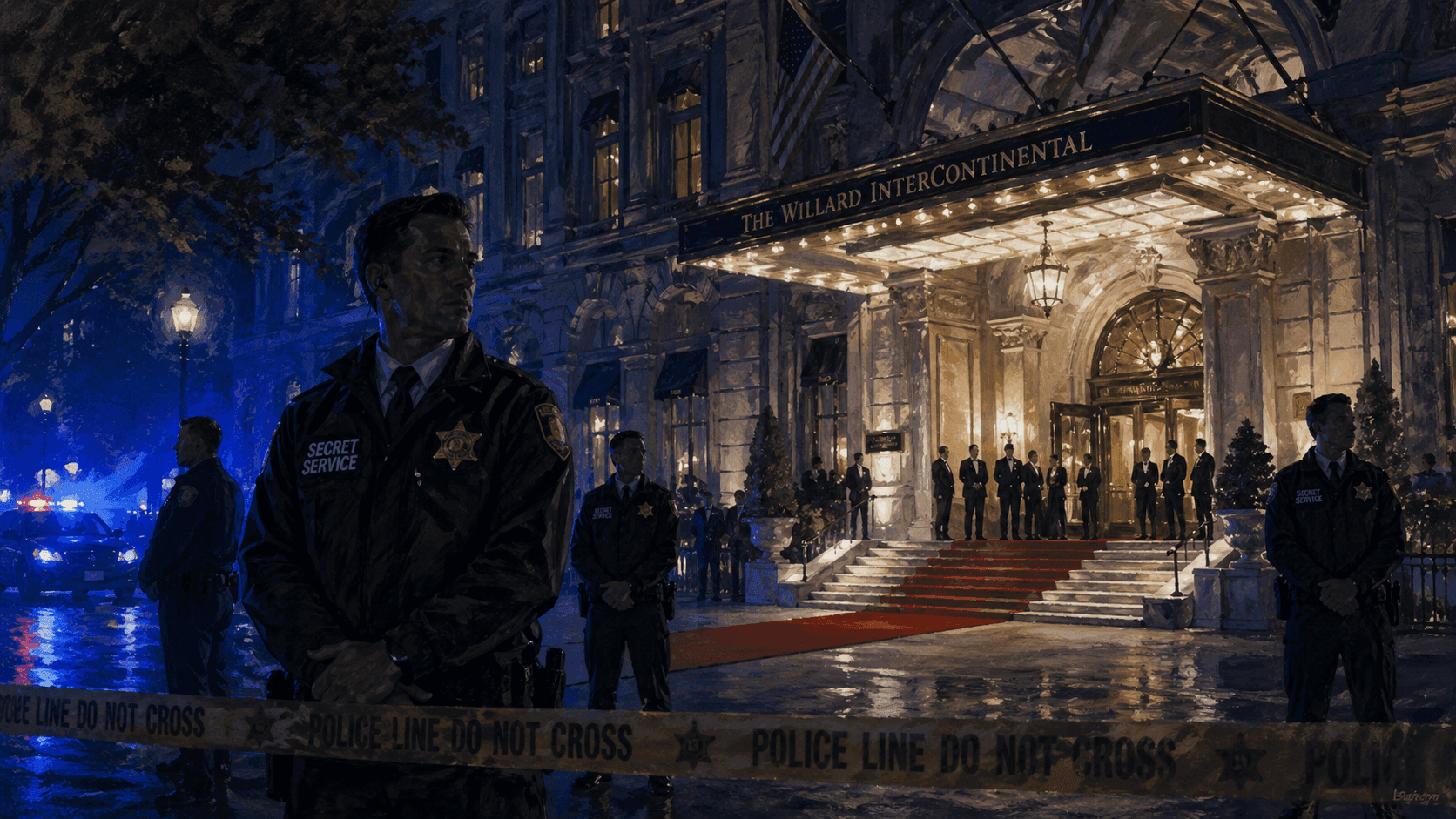 The Washington Hilton hotel exterior, site of the White House Correspondents' Dinner and the 1981 Reagan assassination attempt