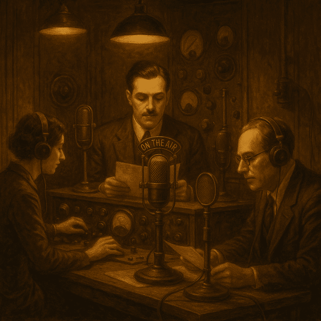 Early NBC radio broadcasting studio