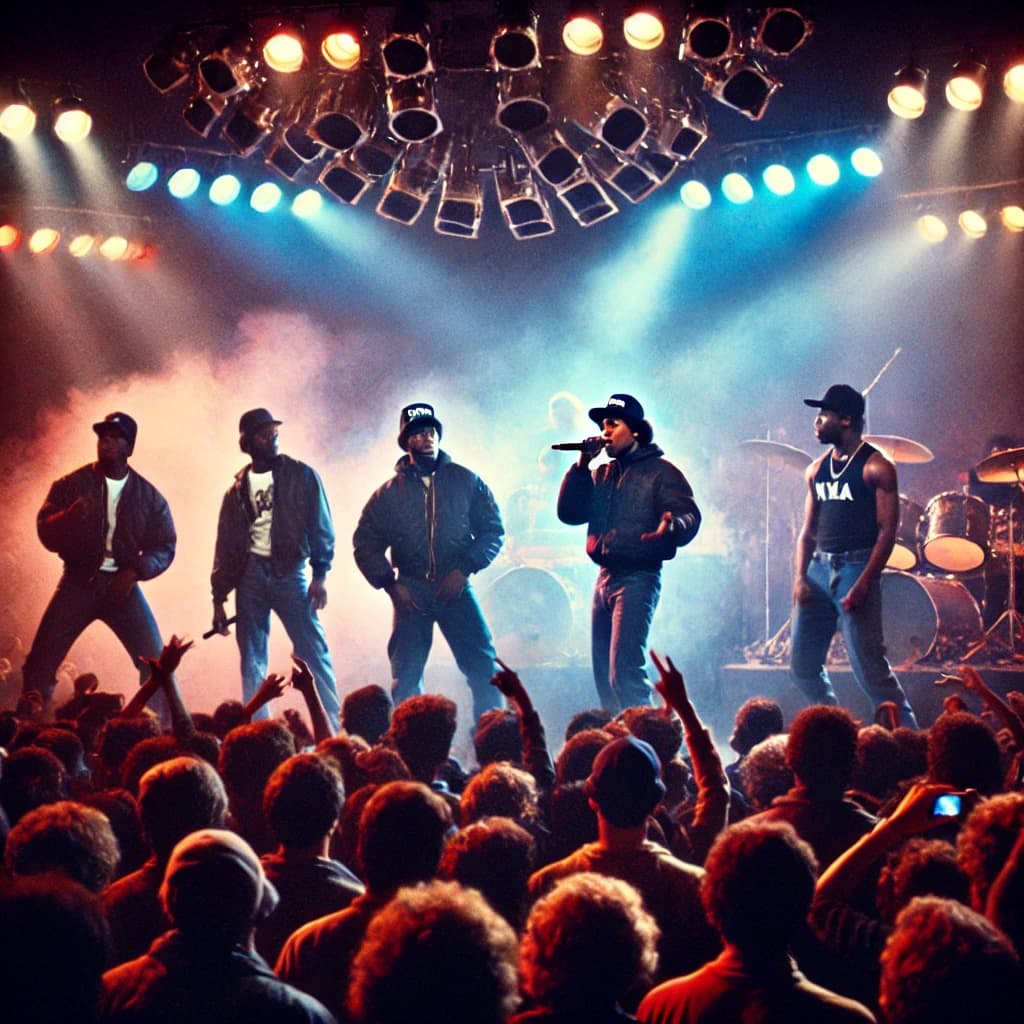 1988 Gangsta Rap Hits the Mainstream with N.W.A’s “Straight Outta Compton”